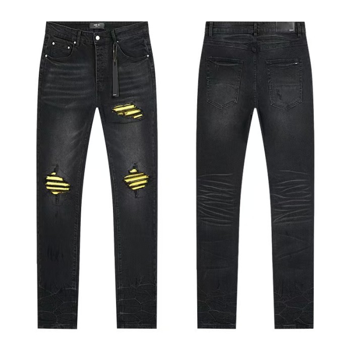 Multi Color Splash Paint Star Logo Letter Embroidery Washed Ripped Skinny Stretch Denim Jeans 14 colors 29313208