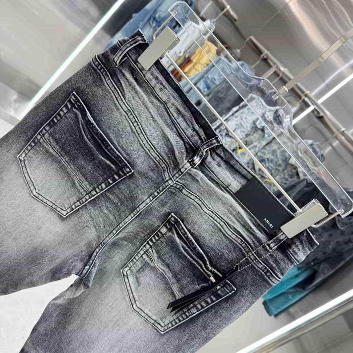 Distressed Washed Streetwear with Ripped Craft Slim Skinny Stretch Jeans 29310923