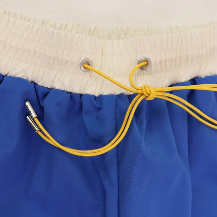 Two-Tone Color Block Side Panel Hem Mini Logo Elastic Drawstring Waist Relaxed Fit Elastic Shorts 4 colors 29311419