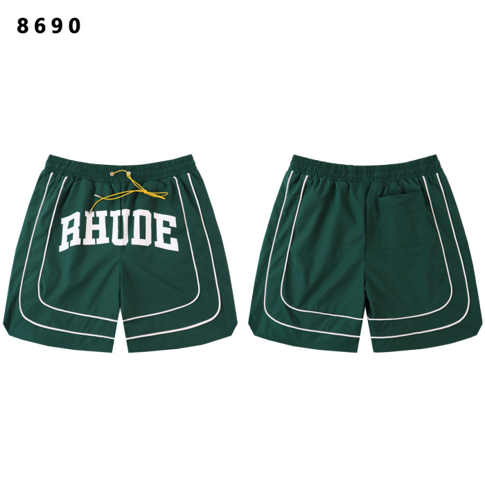 Double White Side Piping Large Outline Letter Front Relaxed Knee Length Quick Dry Mesh Athletic Shorts 4 colors 29311414