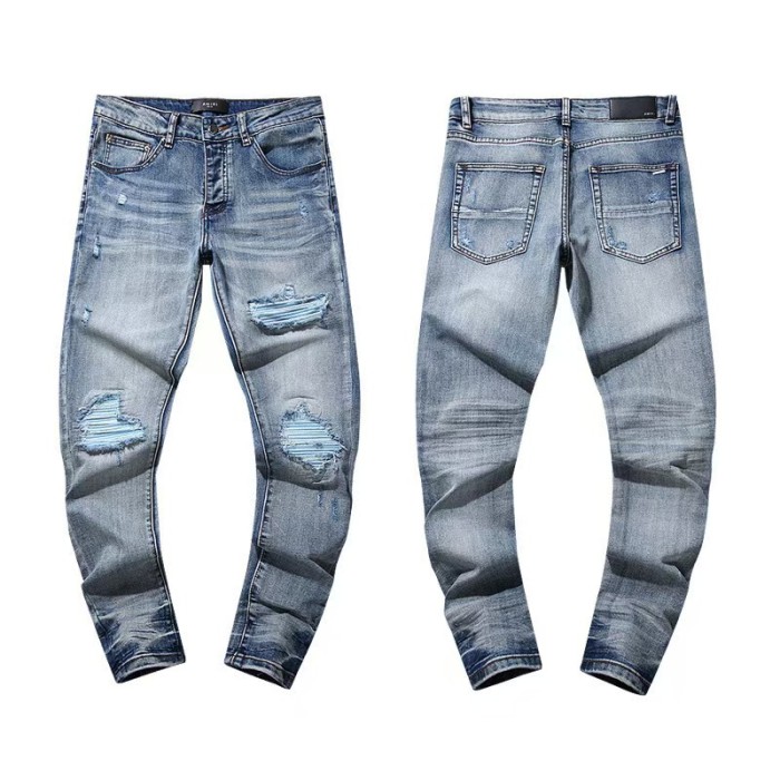 Multi Hand Ripped Destroyed Frayed Letter Logo Side Print Washed Ripped Skinny Stretch Denim Jeans 18 colors 29313539