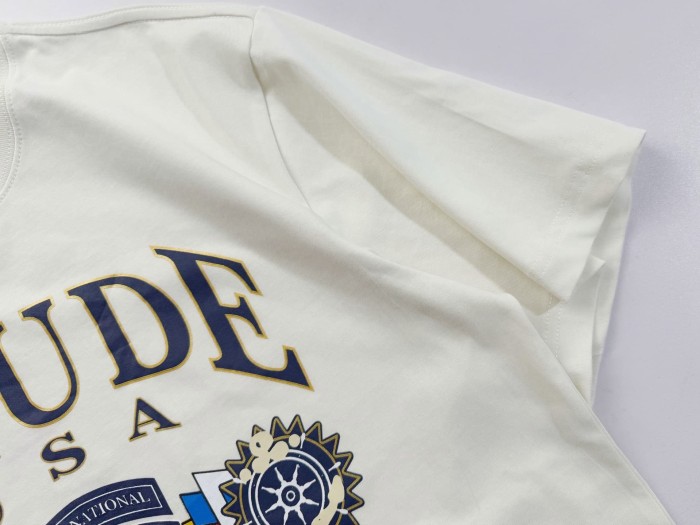 Nautical Ship Wheel Shield Sailing Arch Letter Blank Back Print Tee 2 colors 29311373