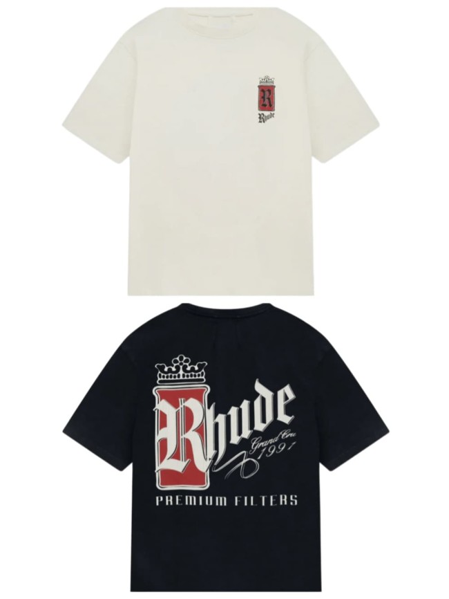 Tiny Crown Red R Badge Back Oversized Cigar Label Script Print Tee 2 colors 29310948