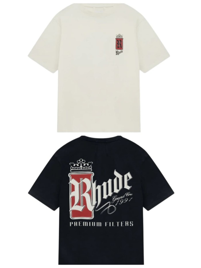 Tiny Crown Red R Badge Back Oversized Cigar Label Script Print Tee 2 colors 29310948