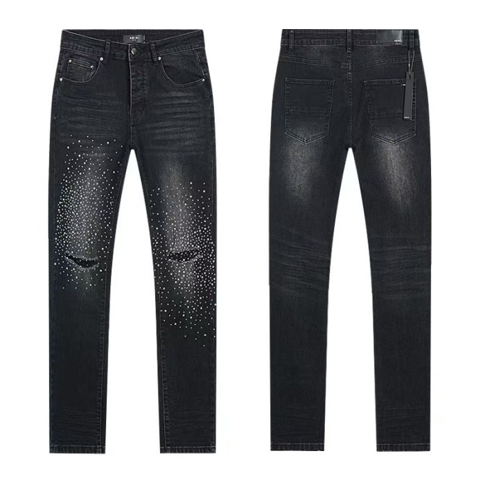 Multi Color Splash Paint Star Logo Letter Embroidery Washed Ripped Skinny Stretch Denim Jeans 14 colors 29313208