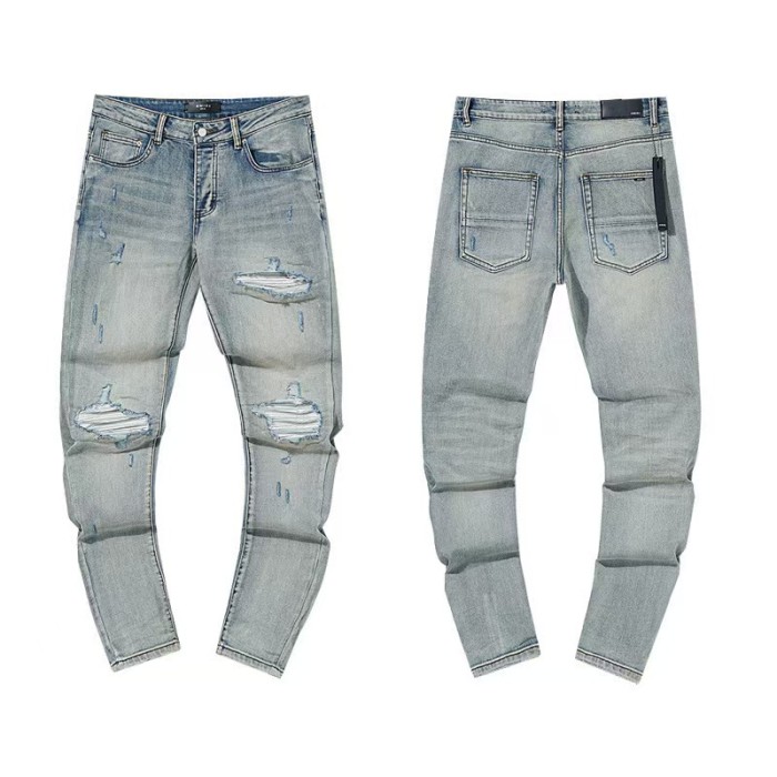 Multi Hand Ripped Destroyed Frayed Letter Logo Side Print Washed Ripped Skinny Stretch Denim Jeans 18 colors 29313539