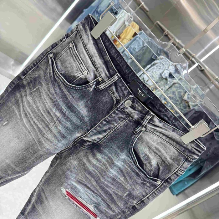 Distressed Washed Streetwear with Ripped Craft Slim Skinny Stretch Jeans 29310923