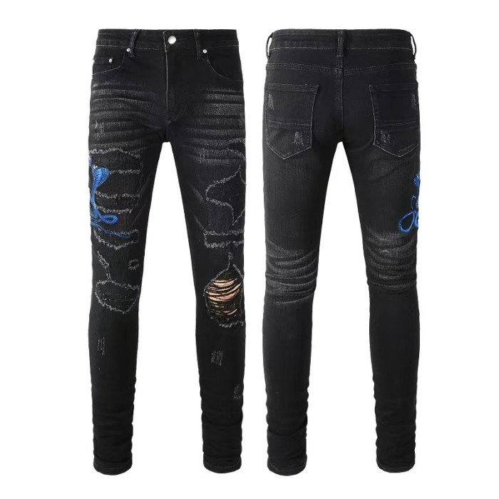 [50% Off]Multi Craft Camo Bandage Patch Splash Paint Gradient Bleach Slim Stretch Wash Slim Stretch Denim Jeans 22 colors 29314265