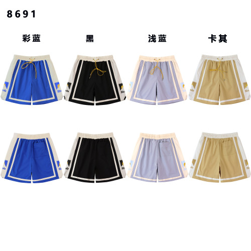 Two-Tone Color Block Side Panel Hem Mini Logo Elastic Drawstring Waist Relaxed Fit Elastic Shorts 4 colors 29311419