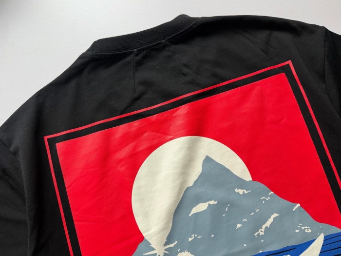 Red Sunset Mountain R Logo Front Large Framed Mountain Canoe Sunset Landscape Back Print Tee 2 colors 29310944