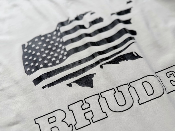 Retro Streetwear Single-Sided USA Map Distressed US Flag Outline Letter Print Tee 2 colors 29310941