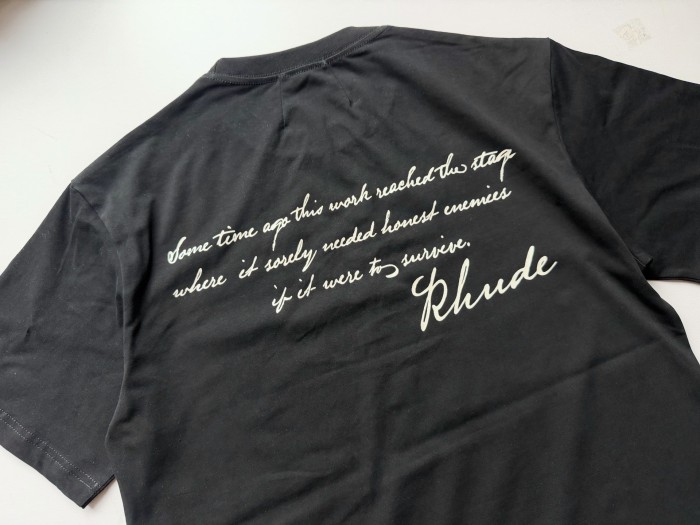 Vintage French Hand Sketch Montenegro Cliff Landscape Dual Side Cursive Script Letter Print Tee 2 colors 29310937