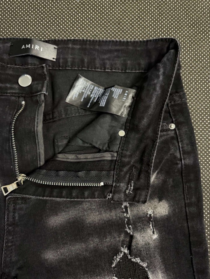 New Spring Autumn Black Slim Flare Ripped Patch Streetwear Jeans 29310922