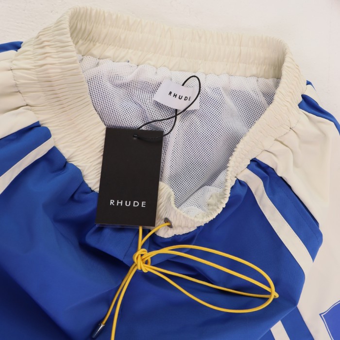 Two-Tone Color Block Side Panel Hem Mini Logo Elastic Drawstring Waist Relaxed Fit Elastic Shorts 4 colors 29311419