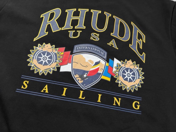 Nautical Ship Wheel Shield Sailing Arch Letter Blank Back Print Tee 2 colors 29311373
