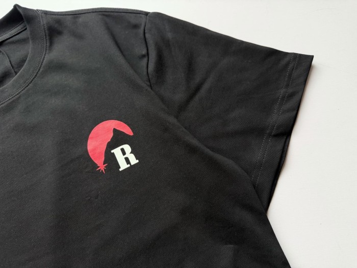 Red Sunset Mountain R Logo Front Large Framed Mountain Canoe Sunset Landscape Back Print Tee 2 colors 29310944