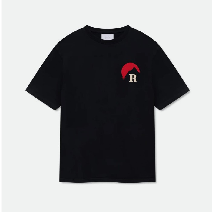 Red Sunset Mountain R Logo Front Large Framed Mountain Canoe Sunset Landscape Back Print Tee 2 colors 29310944
