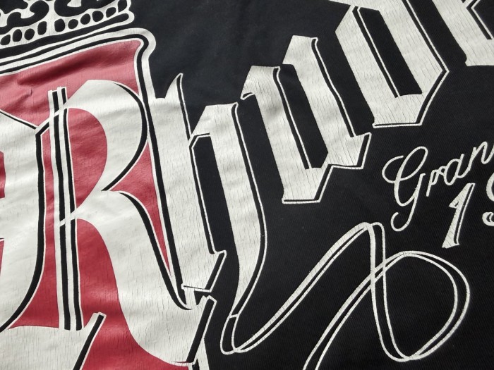 Tiny Crown Red R Badge Back Oversized Cigar Label Script Print Tee 2 colors 29310948