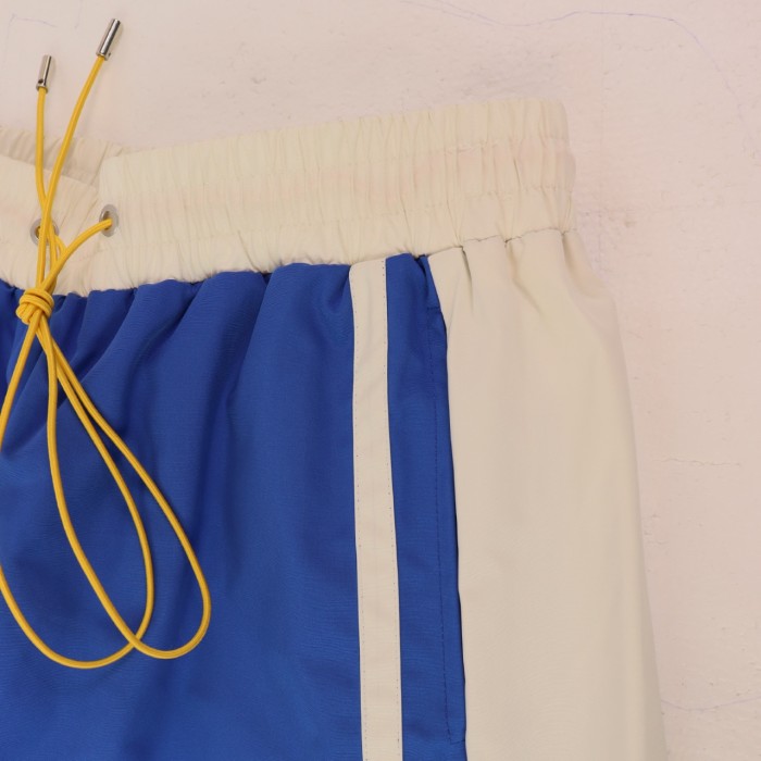 Two-Tone Color Block Side Panel Hem Mini Logo Elastic Drawstring Waist Relaxed Fit Elastic Shorts 4 colors 29311419