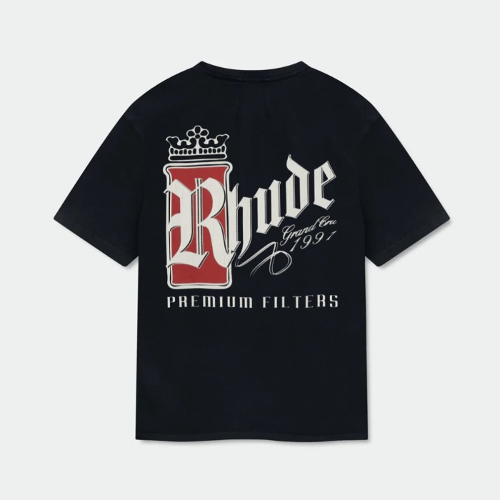 Tiny Crown Red R Badge Back Oversized Cigar Label Script Print Tee 2 colors 29310948