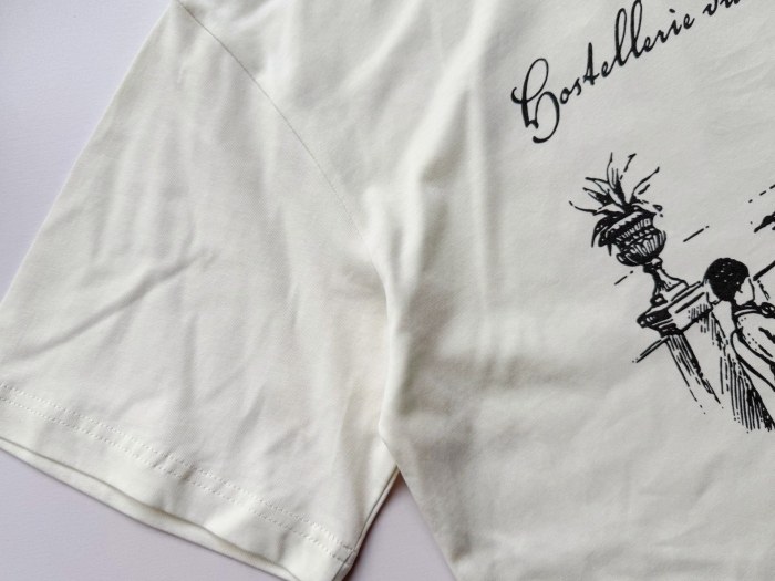 Vintage French Hand Sketch Montenegro Cliff Landscape Dual Side Cursive Script Letter Print Tee 2 colors 29310937