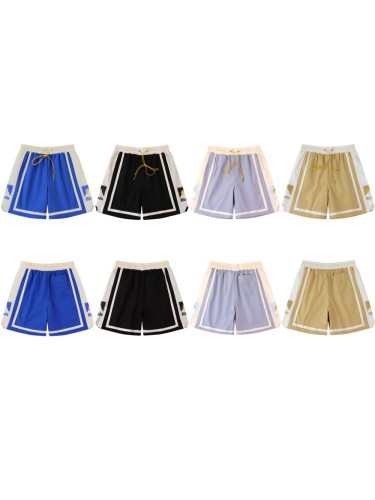 Two-Tone Color Block Side Panel Hem Mini Logo Elastic Drawstring Waist Relaxed Fit Elastic Shorts 4 colors 29311419