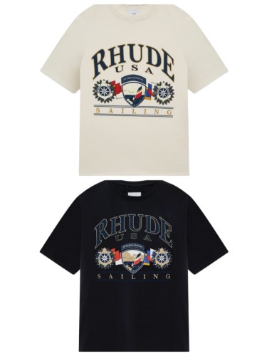 Nautical Ship Wheel Shield Sailing Arch Letter Blank Back Print Tee 2 colors 29311373