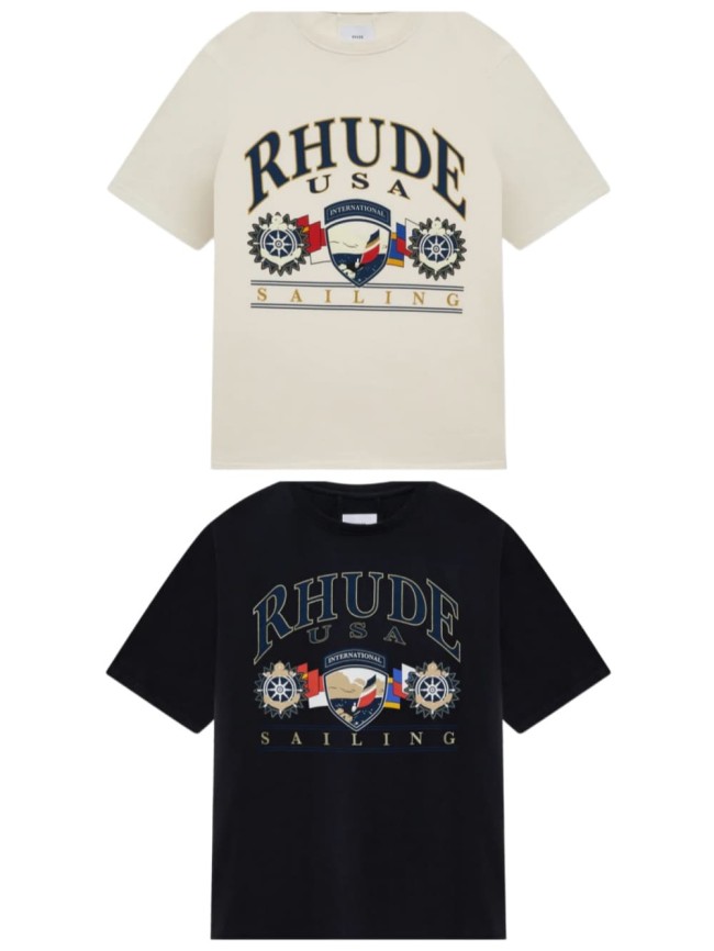 Nautical Ship Wheel Shield Sailing Arch Letter Blank Back Print Tee 2 colors 29311373