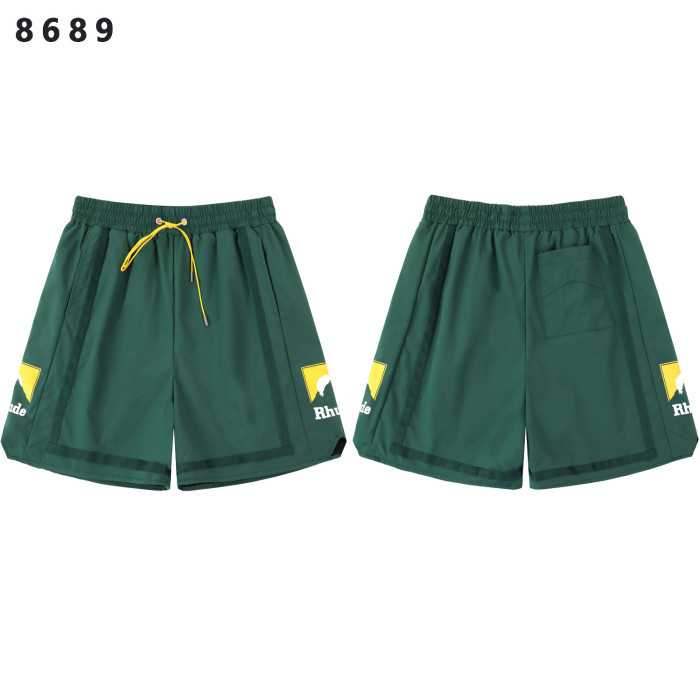 Yellow Frame Mountain Sunset Mini Logo Side Vertical Stripe Elastic Drawstring Waist Athletic Shorts 3 colors 29311565