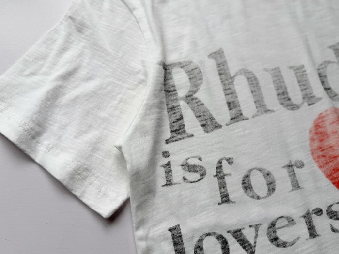 Distressed Faded Red Heart  Rhude is for lovers  Letter Graphic Plain Back Tee 29310943