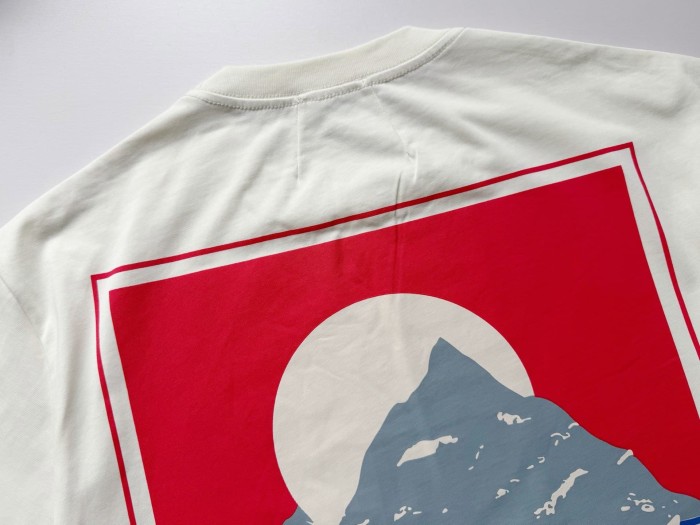Red Sunset Mountain R Logo Front Large Framed Mountain Canoe Sunset Landscape Back Print Tee 2 colors 29310944