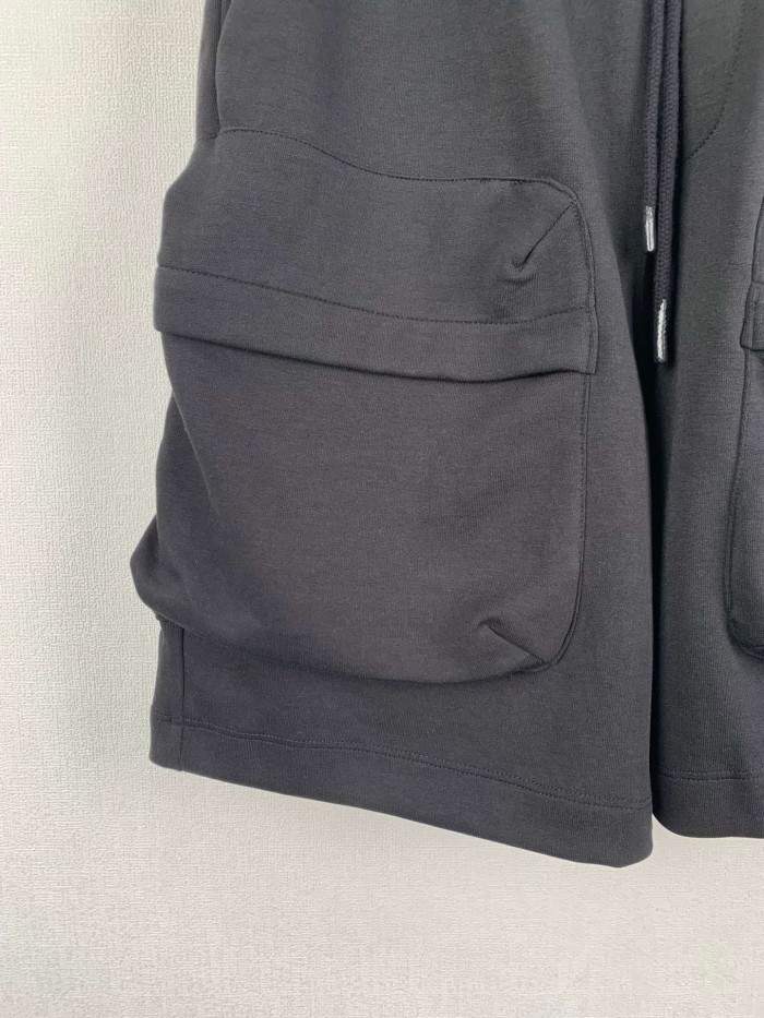1:1 quality version Dual Cargo Pocket Mini Monogram Embroidery Elastic Waist Oversized Knee Length Sweat Shorts  29310928