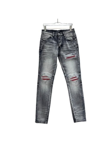 Distressed Washed Streetwear with Ripped Craft Slim Skinny Stretch Jeans 29310923