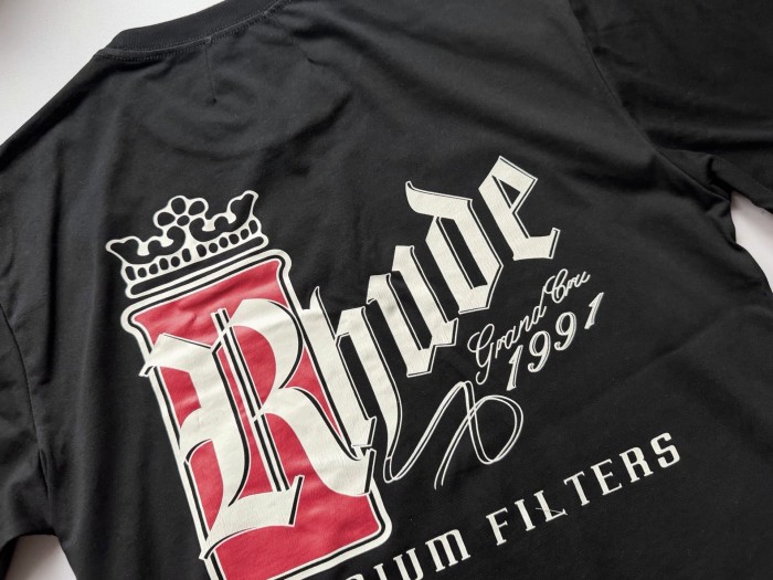 Tiny Crown Red R Badge Back Oversized Cigar Label Script Print Tee 2 colors 29310948