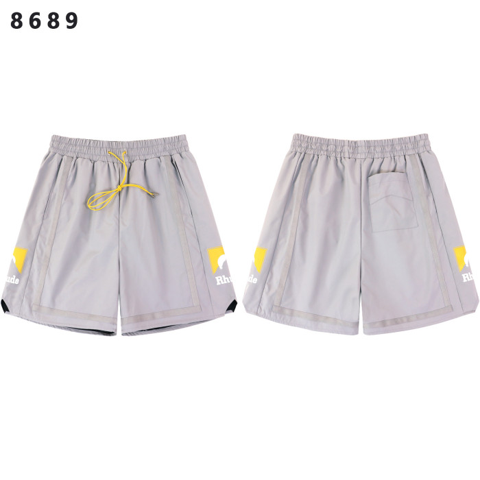 Yellow Frame Mountain Sunset Mini Logo Side Vertical Stripe Elastic Drawstring Waist Athletic Shorts 3 colors 29311565