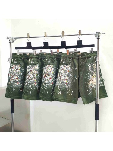 [Big & Tall for weights up to 260 lbs]1:1 quality version Full Paint Splatter Dark Green Shorts 29319572