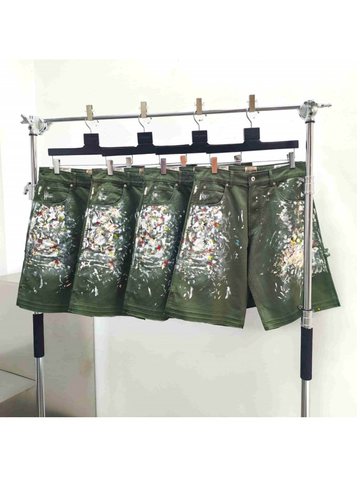 [Big & Tall for weights up to 260 lbs]1:1 quality version Full Paint Splatter Dark Green Shorts 29319572