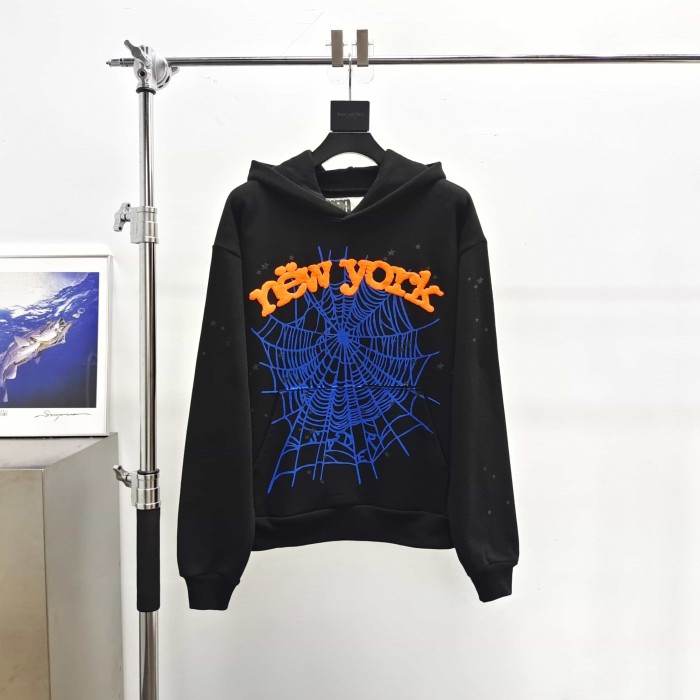 [Big & Tall for weights up to 220 lbs]1:1 quality version Orange New York Blue Mesh Print Hoodie & Pants Set 29319552