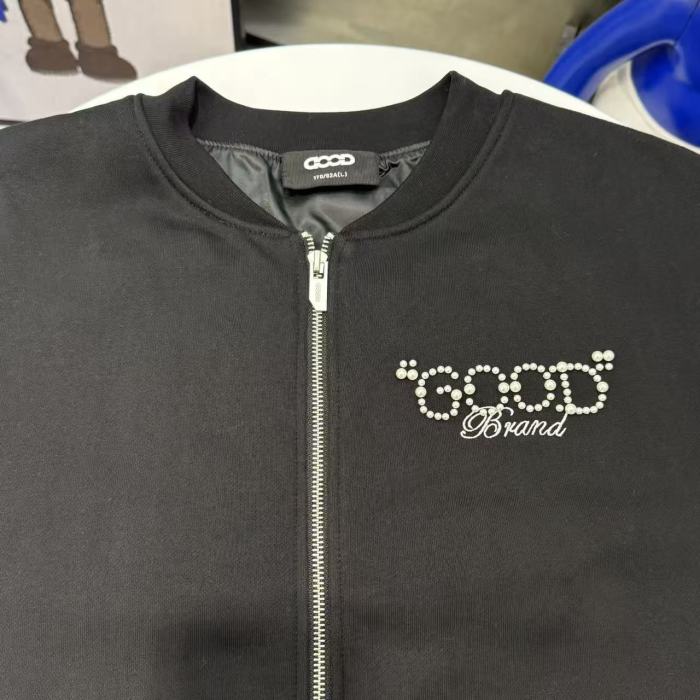 Pearl Logo Embroidery Baseball Collar Zip Jacket 2 colors 29319482