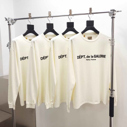 [Big & Tall for weights up to 260 lbs]1:1 quality version Flocked French Text Print Long Sleeve Tee 2 colors 29319568