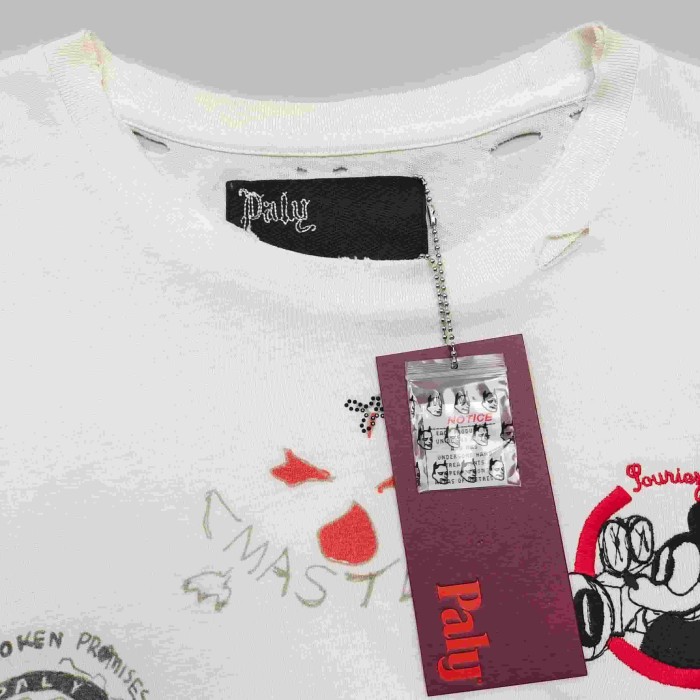[Big & Tall for weights up to 260 lbs]1:1 quality version Cartoon Embroidery Beige Graffiti Tee 29319595