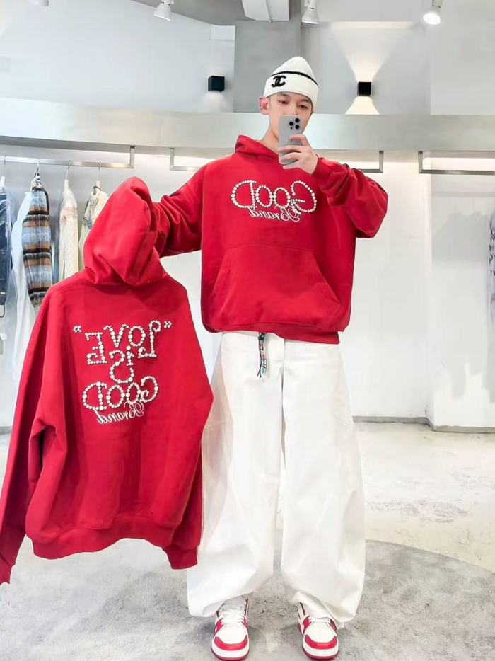 New Year Limited Pearl Logo Embroidery Hoodie 29319480