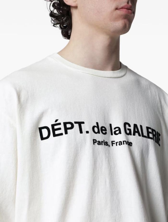 [Big & Tall for weights up to 260 lbs]1:1 quality version Flocked French Text Print Long Sleeve Tee 2 colors 29319568