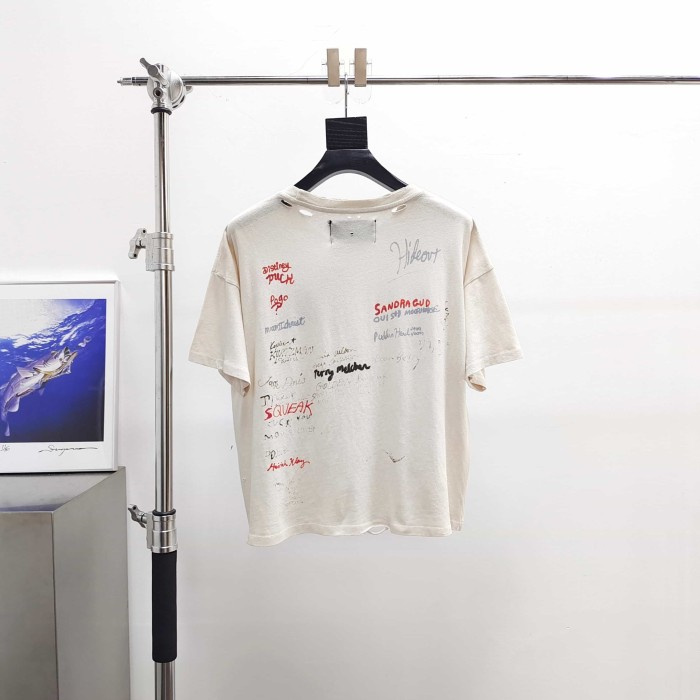 [Big & Tall for weights up to 260 lbs]1:1 quality version Cartoon Embroidery Beige Graffiti Tee 29319595