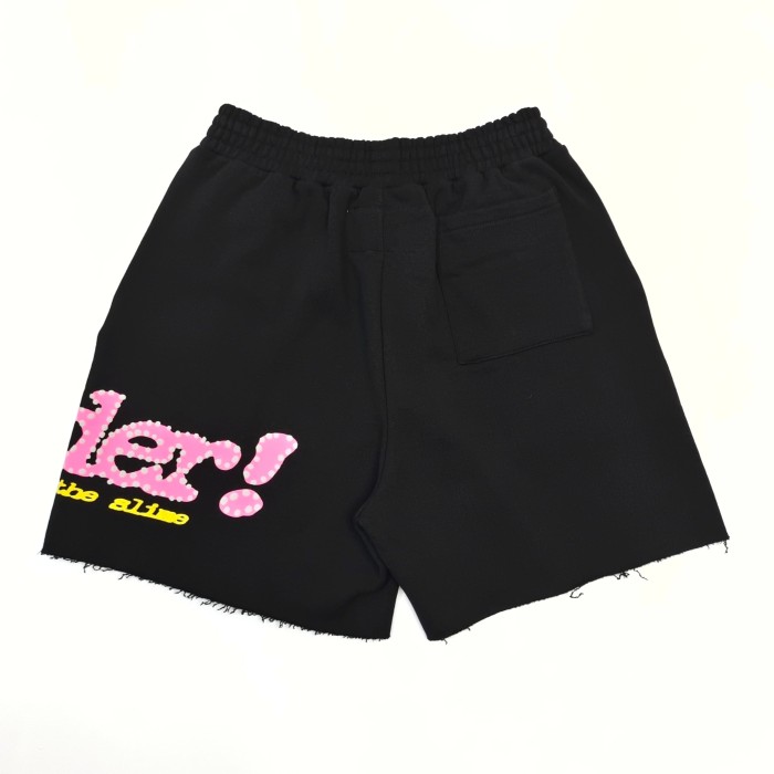 [Big & Tall for weights up to 220 lbs]1:1 quality version Pink Letter Black Mesh Black Zip Hoodie & Shorts Set 29319550