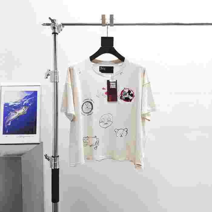 [Big & Tall for weights up to 260 lbs]1:1 quality version Cartoon Embroidery Beige Graffiti Tee 29319595