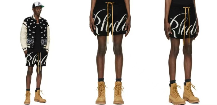 American High Street Style Cursive Letter Jacquard Knit Drawstring Casual Shorts 29316647