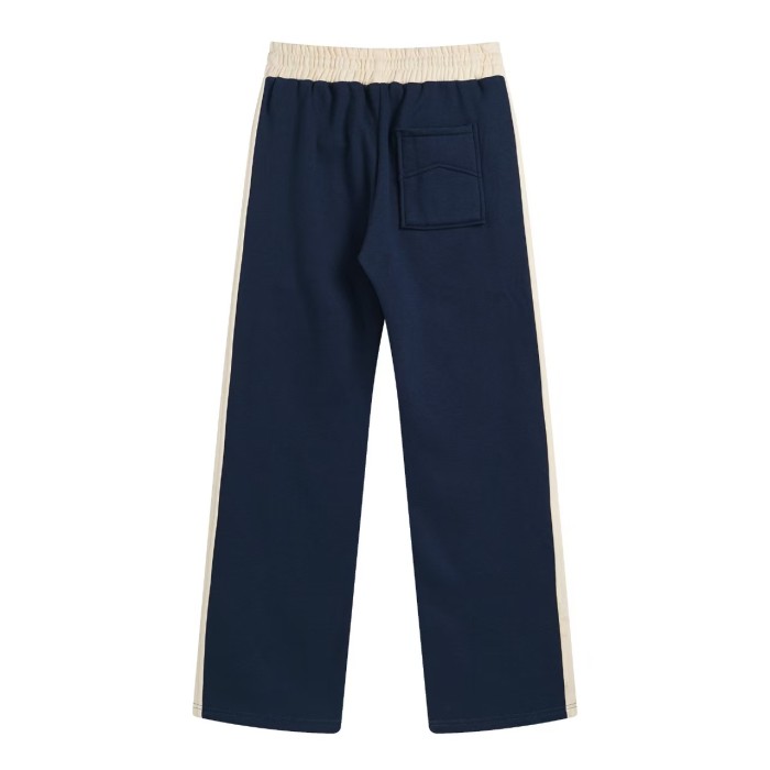 Vintage College Style Rhude Letter Print Color Block Half Zip Fleece Lined Sweatshirt & Sweatpants Set 4 colors 29317688