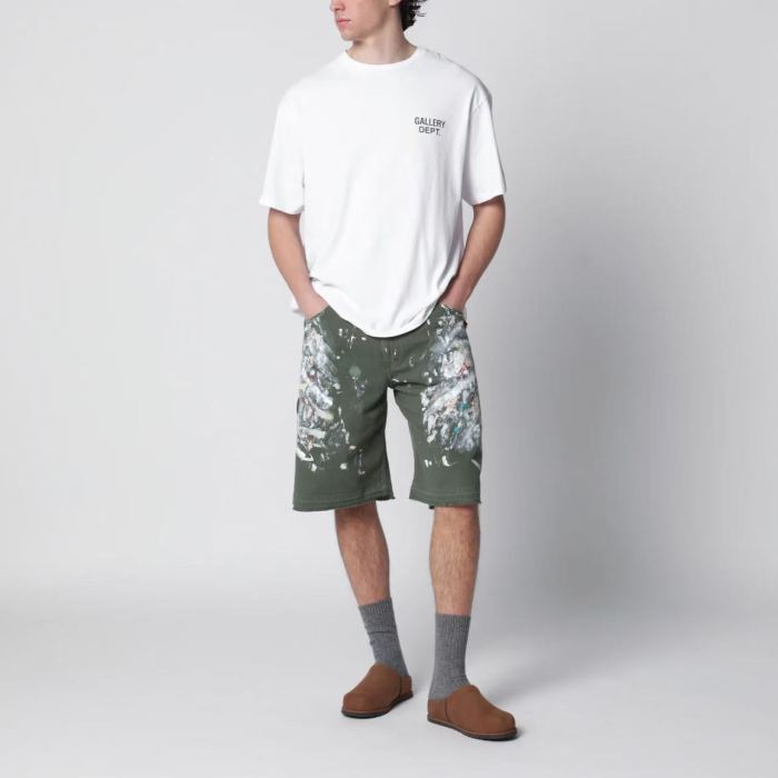 [Big & Tall for weights up to 260 lbs]1:1 quality version Full Paint Splatter Dark Green Shorts 29319572