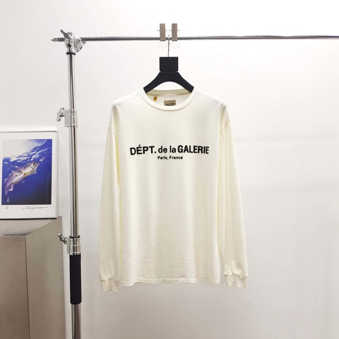 [Big & Tall for weights up to 260 lbs]1:1 quality version Flocked French Text Print Long Sleeve Tee 2 colors 29319568